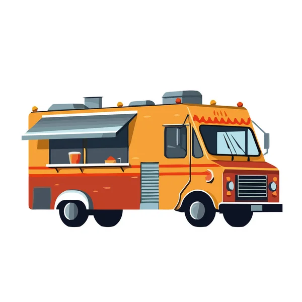 Street Food Truck Icon Isolated Design — Stock Vector