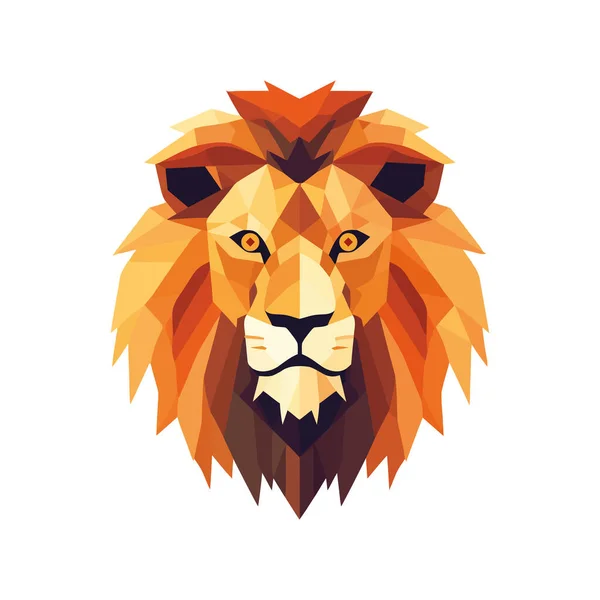 Lion King Wild Roars Majestic Strength Icon Isolated — Stock Vector