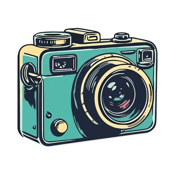 Old Fashioned Technology Photo Camera Icon Isolated — Stock Vector