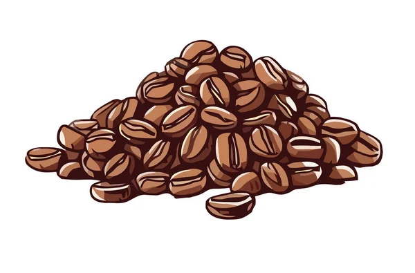 Organiczne Ziarna Kawy Ilustracja Abstrakcyjnym Tle Ikona Izolowane — Wektor stockowy
