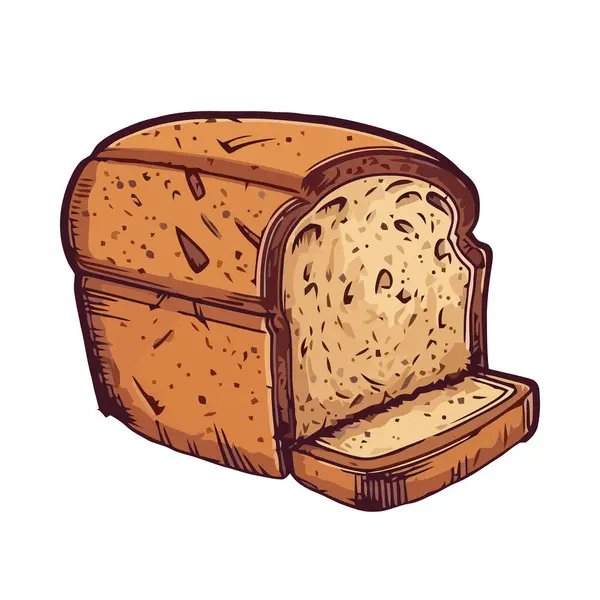 Gourmet Färskt Bröd Ikon Isolerad — Stock vektor