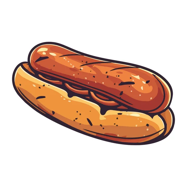 Grillowany Hot Dog Ikona Posiłku Wołowego Izolowane — Wektor stockowy