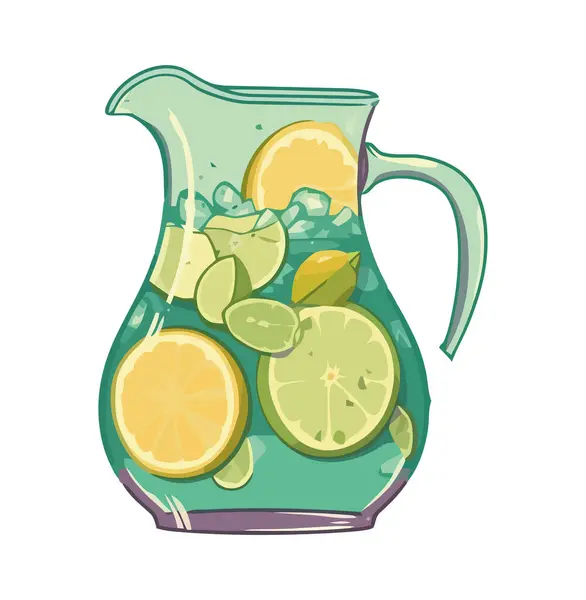 Sommerfrische Limonaden Cocktail — Stockvektor