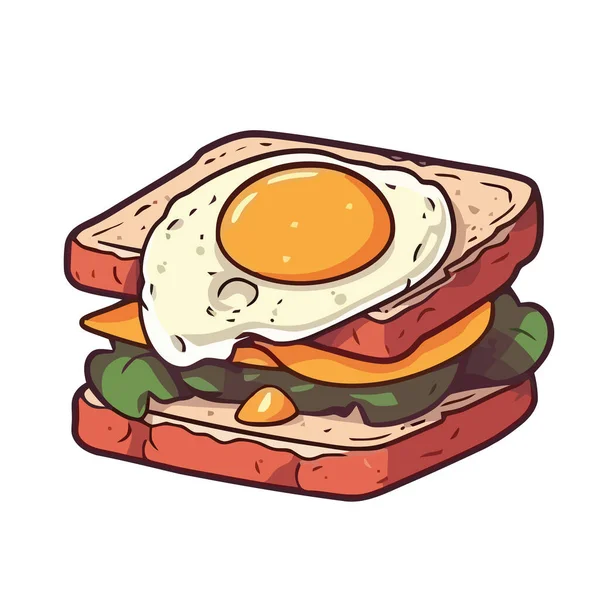 Gourmet Sandwich Mit Frischem Gemüse Und Speck — Stockvektor