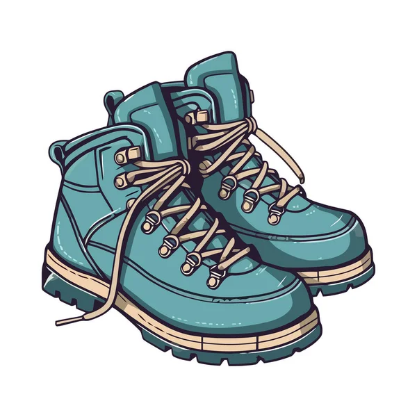 Изолированная Пара Спортивной Обуви Развязанными Шнурками — стоковый вектор