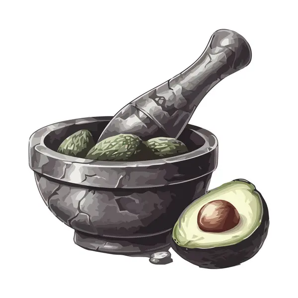 Färsk Avokado Ekologisk Grönsak Mogen Guacamole Ikon Isolerad — Stock vektor