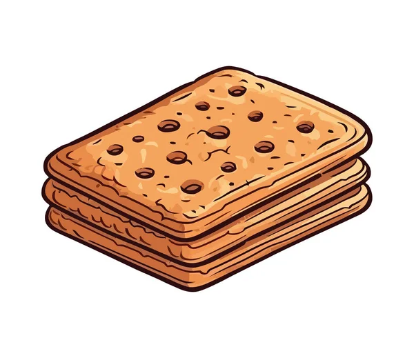 Sladké Pečené Cookie Pro Ikonu Občerstvení Izolované — Stockový vektor