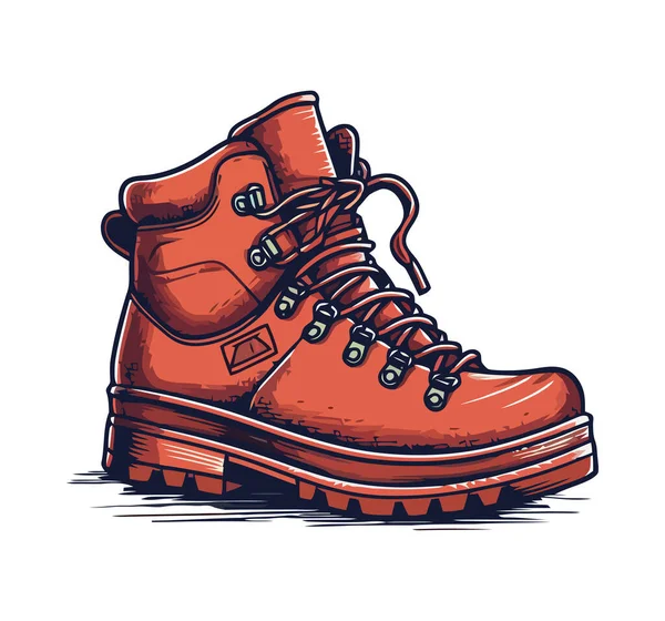 Zapato Botas Cuero Para Hombre Caminante Con Icono Calzado Aislado — Archivo Imágenes Vectoriales