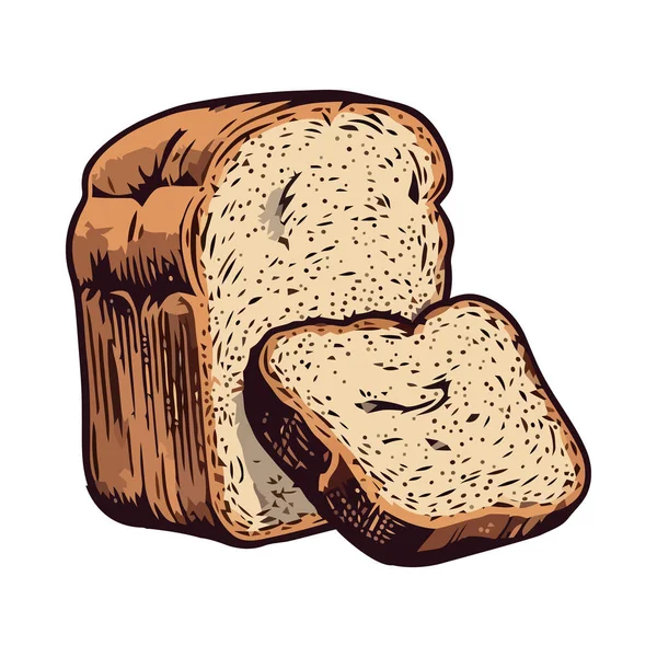 Nybakat Bröd Symbol För Näringsikonen Isolerad — Stock vektor