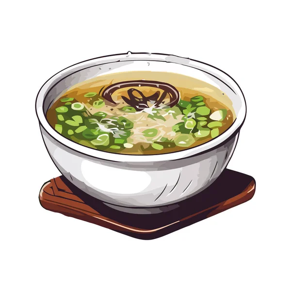 Une Soupe Repas Gastronomique Légume Persil Cuit Icône Isolée — Image vectorielle