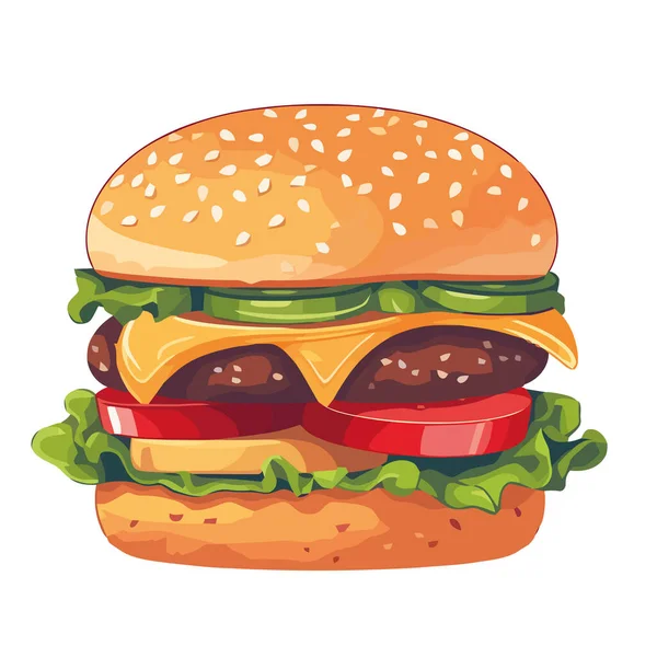 Izgara Sığır Burger Izole Peynir Ikonu — Stok Vektör