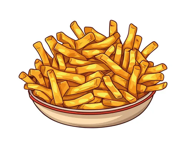 Golden French Fries Gourmet Meal Icon Isolated — Stock Vector