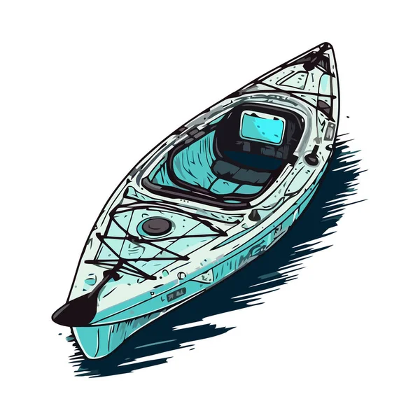带有桨的塑料皮艇 在白色背景图标上隔离 图库矢量图片