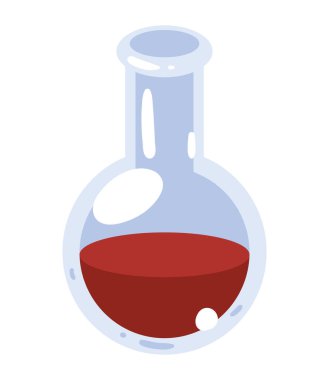 kırmızı laboratuvar matarası vektörü izole edildi