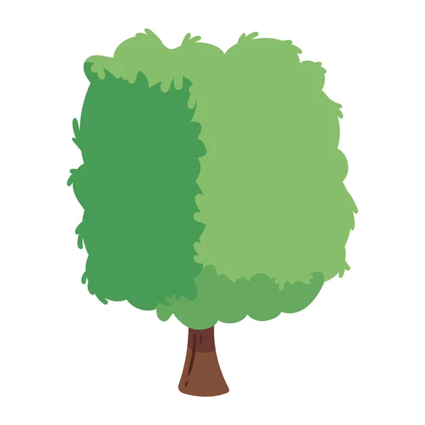 Изолированный Вектор Зеленого Квадратного Дерева — стоковый вектор