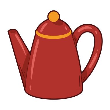 kırmızı çaydanlık tasarım vektörü izole edildi