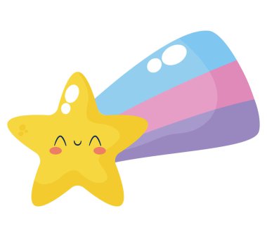 Hava kayan yıldız sevimli illüstrasyon vektörü