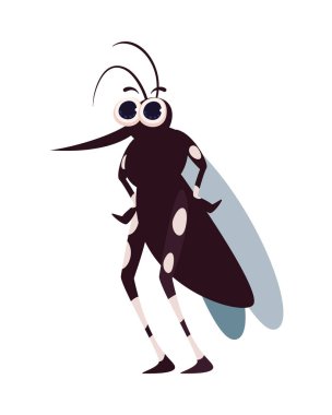 karikatür sivrisinek aedes aegypti izole