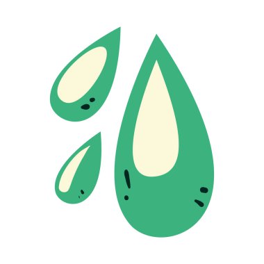 Su damlacıkları koruma yeşili izole