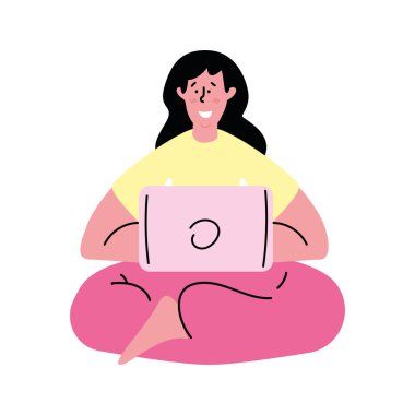 Evde dizüstü bilgisayarla çalışan bağımsız melez.