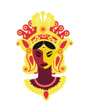 Tanrıça Durga karakteri tek başına oturuyor