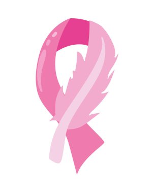 Tüylü pembe kurdele göğüs kanseri farkındalığı izole