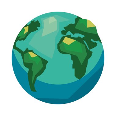 Dünya gezegeni ikonu izole edildi