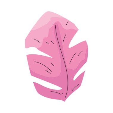 pembe yapraklı tropikal doğa elementi izole edilmiş simge