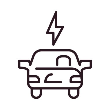 araba elektrikli aracı izole edilmiş simgeyi yükledi