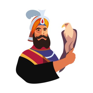Gobind Singh ve kartal izole edilmiş.