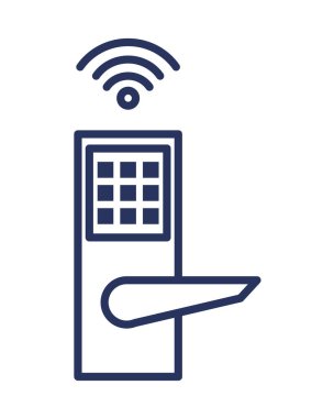 akıllı kilit ev izole satır simgesi