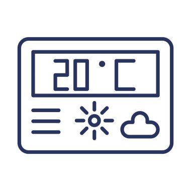 akıllı ev termostat hattı simgesi izole edildi