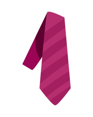 İzole edilmiş vektör çizimleri için pembe çizgili kravat