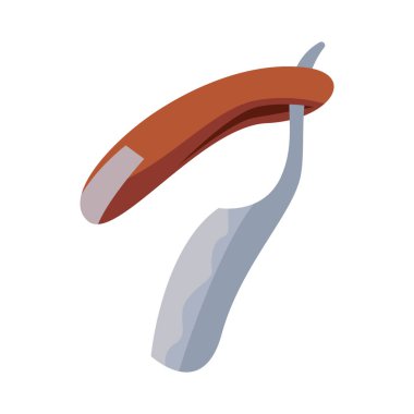 Erkekler için geleneksel düz tıraş bıçağı izole edilmiş vektör illüstrasyonu