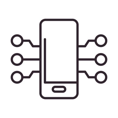 akıllı telefon elektronik sistemi izole edilmiş simge