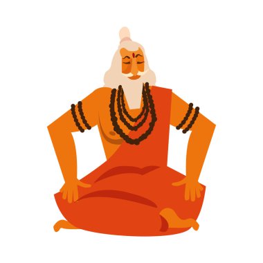 maharishi valmiki jayanti sitting isolated clipart