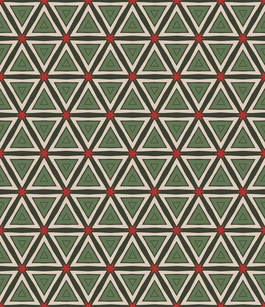 Sömlöst Geometriskt Mönster Rött Grönt Och Beige Julen Digitalt Papper — Stockfoto