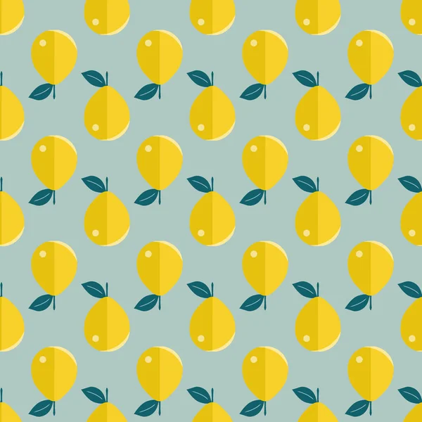 ヴィンテージスタイルのスタイルのレモンのシームレスベクトルパターン — ストックベクタ