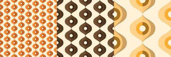 Seamless Vector Pattern Retro Style Ogee Three Colorways — Wektor stockowy