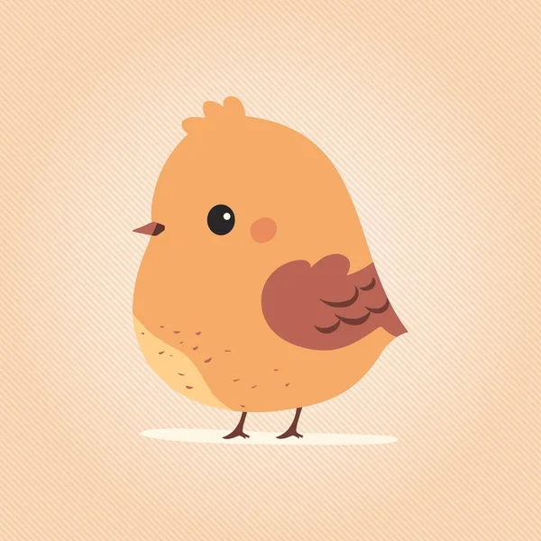 Vector Illustration Cute Easter Spring Chick Earthy Tones Diagonal Stripe — Vettoriale Stock