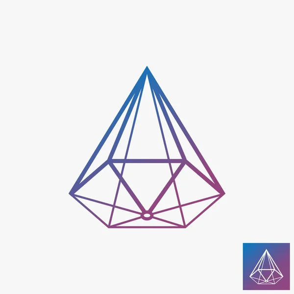 Simple Unique Line Shape Octagonal Prism Imagination Image Graphic Icon — Stock Vector