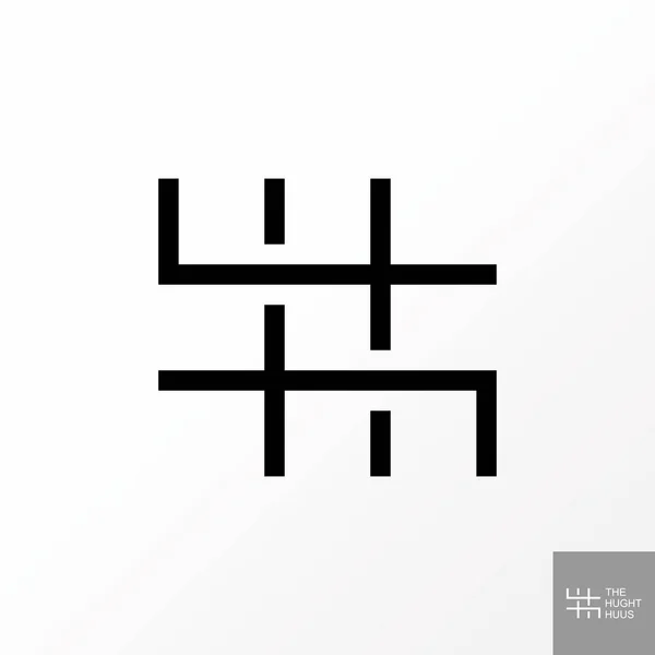 문자나 Double Sans Serif Line Font Ornament Image Graphic Icon — 스톡 벡터