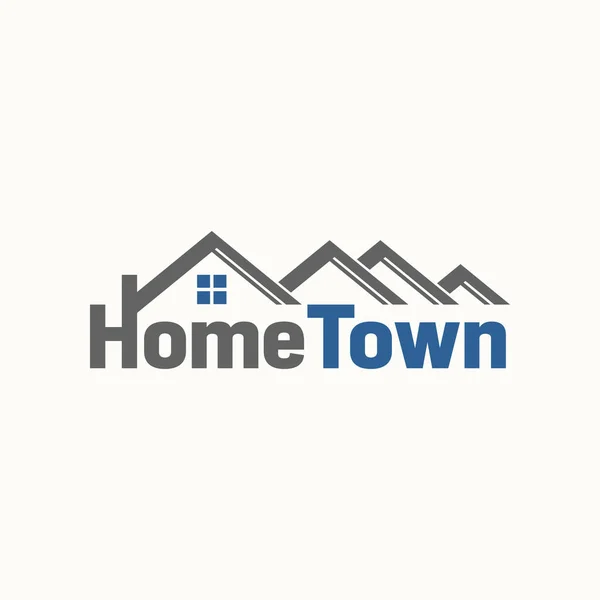 Woord Brief Home Town Sans Serif Font Met Vier Dakramen — Stockvector