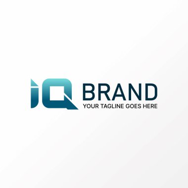 Logo tasarımı grafik konsepti yaratıcı premium free vektör stoğu benzersiz harf IQ 'su olmayan serif dikdörtgen kesim yazı tipi. İlgili ilk monogram teknisyeni