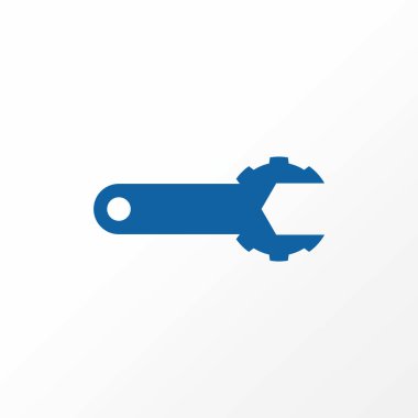 Logo tasarımı grafiksel konsept soyut premium vektör stok simgesi anahtarı ve dişli bir bütün haline gelir. İlgili ulaşım mekanik atölyesi