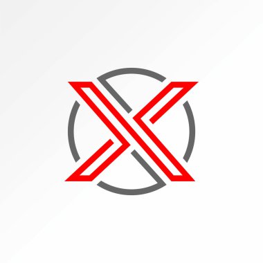 Logo tasarımı grafik konsepti soyut premium vektör stoğu çift satırlı eşsiz ilk harf X font. Monogram tipografisi ile ilişkili