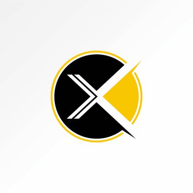 Logo tasarımı grafiksel konsept yaratıcı premium soyut vektör stoğu benzersiz ilk harf X yazı tipi ters çizgiler daire bloğu monogram tipografisi ile ilişkili