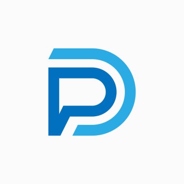 Logo tasarımı grafik konsepti yaratıcı premium vektör teması soyut sanat harfi teması ilk PD veya DP çizgi yazı tipi monogram tipografi markalaşmasıyla ilişkili