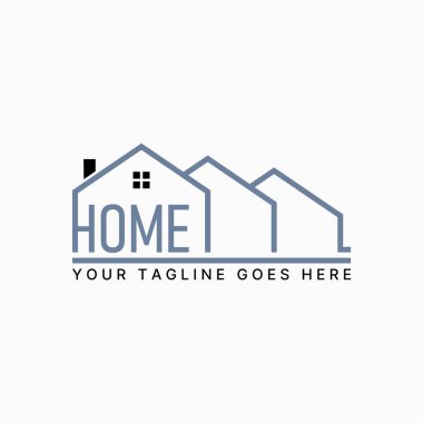 Logo tasarımı grafiksel konsept yaratıcı premium soyut vektör stok kelime ev sanat tasarımı ev mimarisi. Gayrimenkul markasıyla ilgili