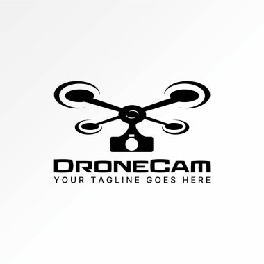 Logo tasarımı grafiksel konsept yaratıcı premium soyut vektör stoğu insansız hava aracı uçan kamera yüksek seviye yükselmesi. İlgili casus görüntüsü görüntüleme